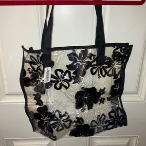 Clear Floral Tote